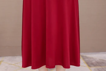 Uute Tulijate Naiste Punane Seksikas Line Kleit Vintage Lühikesed Varrukad Vabaaja Elegantne Kleidid, V-Kaeluse Pool Retro Vestidos