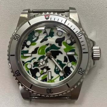 Vaadata Kõrge kvaliteediga antiik watch automaatne NH35 liikumise mehaanilise 39.5 mm alumiinium raam roheline helendav ketas FG433