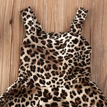 Vastsündinud Baby Väikelapse Tüdruk Leopard Printida Kleit Lotus Leaf Moe UUS Armas Printsess Kleit Väljas Casual Kleit
