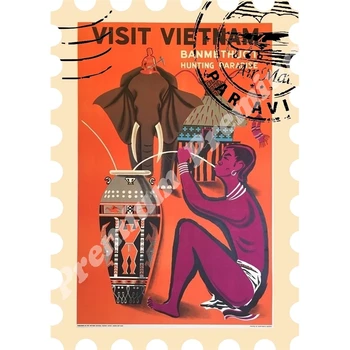 Vietnam suveniiride magnet vintage turistide plakat
