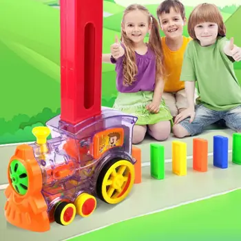 Värvilised Elektrilised Rongi Automaatse Telliskivi, Millega mängurongid Doomino lauamäng Lastele