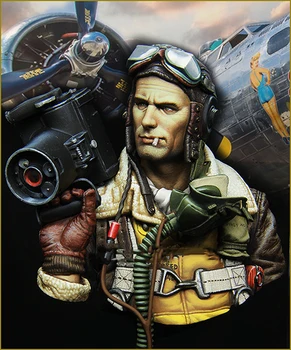 Värvimata Kit 1/10 USA Armee Pommitaja Piloot mees sõdur rind Vaik Joonis kääbus garaaž komplekt