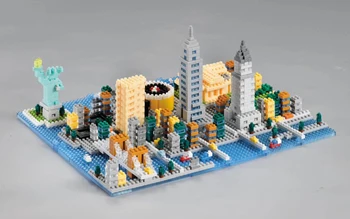Weagle 2550 New York City Arhitektuuri vabadussammas Empire State Building 3D Mudel DIY Diamond Mini Väikesed Klotsid Mänguasi nr Box