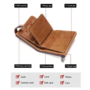 WESTAL Meeste Rahakott, Ehtne Nahk Luksus Brändi Rahakott Meestele Krediitkaardi Omanik Mood Slim Moeny Kott RFID Taskud Lühike 7447