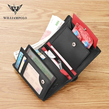 Williampolo nahast rahakott meestele on tõmblukk suure mahutavusega krediitkaardi clip multi funktsionaalne nahast juhiluba Münt Rahakotti