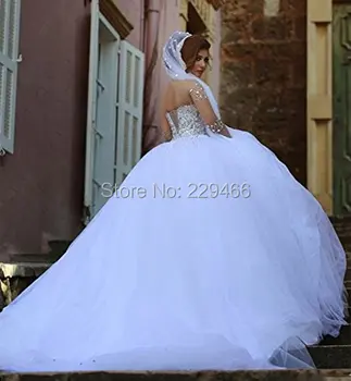 Wuzhiyi rüü de mariage Kristallid pulm kleit Helmestus Täis Varrukad Backless pruudi kleit pulm kleit Pruut Vestido de noiva2019