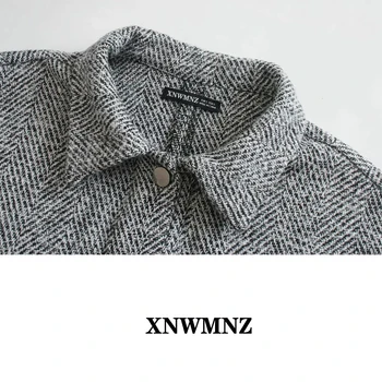 XNWMNZ Za Naiste Mood 2020 overshirt, millel on taskud Jope Mantel Vintage Pikad Varrukad Naiste Ülerõivad Stiilne Split hem Overcoat Uus