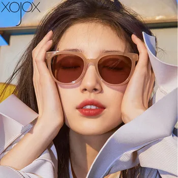 XojoX 2021 Uus Vintage Cat Eye Päikeseprillid Naistele korea Stiilis Mood Suur Nägu Päikese Prillid Retro Trend Daamid UV Kaitse UV400