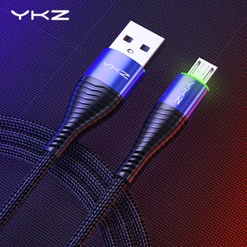 YKZ 3A LED-Micro-USB-Kaabliga Kiire Laadimine Microusb Laadija Kuupäeva Kaabel Traat, Samsung Huawei Juhe Android Mobiiltelefoni