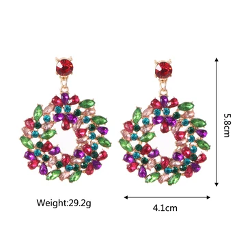Ztech Suur Ring Metalli Kristallid Pikad Kõrvarõngad Mood Värvilisi Kive Ehted Aksessuaarid Naistele Hulgi Brinco
