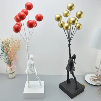 Õhupalli Tüdruk Kujud Banksy Lendavad Õhupallid Tüdruk Kunst Skulptuur Vaik Käsitöö Kodu Kaunistamiseks Jõulud Luksuslik Kingitus figuriin