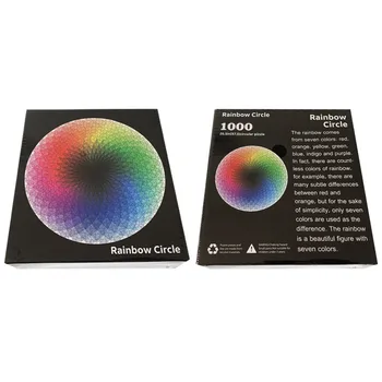 1000 Tükk Mõistatusi Täiskasvanutele Teen Gradient Värvi Rainbow Suur Ümmargune Pusle 1mm Paks Hariduslik Mänguasi Raske ja Väljakutse
