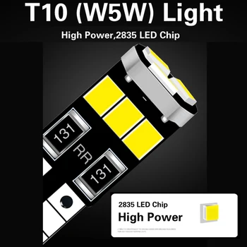 10tk W5W T10 168 Auto LED Light Interjöör Lamp toyota corolla chr auris yaris hilux rav4 avensis t25 fj cruiser tundra