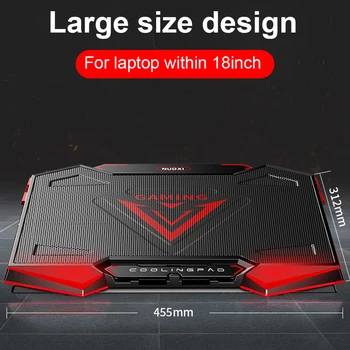 11-18 tolline Gaming Laptop Jahuti Viis Ventilaator, Led-Ekraan, Kaks USB-Porti 1400+10%RPM Sülearvuti Jahutus Pad Sülearvuti Seista Macbook Pro