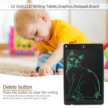 12-Tolline LCD Kirjalikult Tablett Digitaalne Joonistamine Tablett Käsikiri Pad Kaasaskantavate Elektrooniliste Graafika Notepad Juhatus CR2032 Patarei