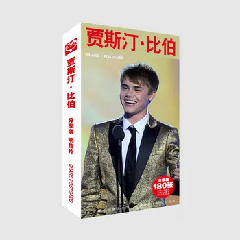 180pcs/Set laulja ja esineja Justin Bieber Paber Postkaart/õnnitluskaart/Sõnum Kaardi/Jõulude ja Uue Aasta kingitused