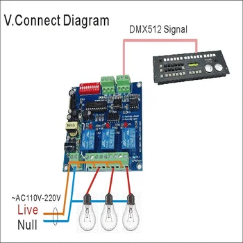 1TK uus kvaliteetne DMX512 relee 3*5A sisend kasutada DMX-RELEE-3 kanaliga DMX kontroller led lamp led riba AC110v-220V