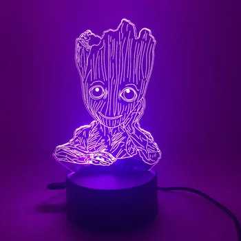 2019 Kuum Armas Groot beebi 3D LED Öösel Tuled 7 Värvi Valguse Kodu Kaunistamiseks Lamp Hämmastav Visualiseerimine Optiline lapsed