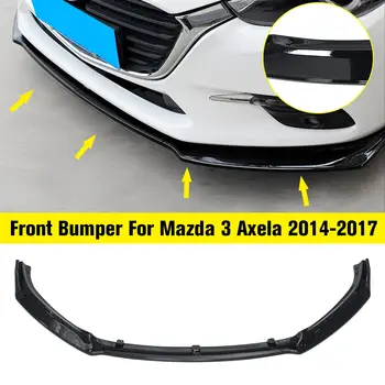3 Tk/Komplekt Läikiv Must Auto Esistange Splitter Lip Spoiler, Difuusor Guard Kaitsekaas Sisekujundus Jaoks Mazda 3 Axela-2017