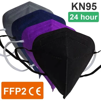 30-200Pcs FFP2 Täiskasvanud Mascarilla KN95 Mask 5 Kihi Kaitsva Musta näomaski Respiraator Tolm Näo Masque FPP2 Korduvkasutatavad