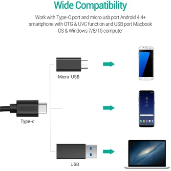 5.0 MP Endoscope Kaamera Paindlik IP67, Veekindel Mikro-USB-Kontrolli Borescope Kaamera, Android PC Windows 6 Led Reguleeritav