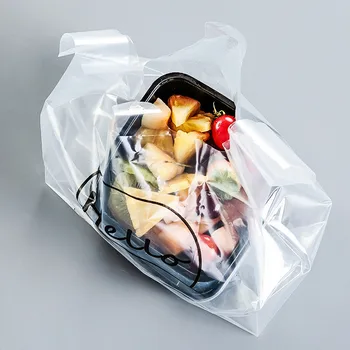50 Tk/palju Hello Läbipaistev kilekott Salati Buffee Toidu Pakendamine Kook Magustoit Küpsetuspulber, Jahu Kasti Vest Kotid