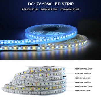 5M 600LED DC12V LED Ribad, SMD 5050 RGB RGBW RGBWW Paindlik led light Lint lint 60LEDs/m,120LEDs/m, valge,soe valge