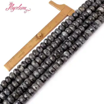 5x8mm Lihvitud Rondelle Must Larvilite Beads Natural Stone Beads DIY Kaelakee, Käevõrud Ehted Making 15