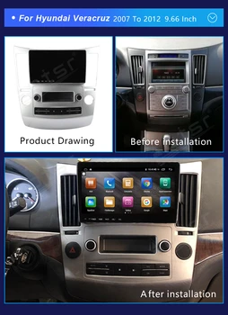 6+128GB Jaoks Hyundai Veracruz 2007 - 2012 10 Android Tesla Auto Stereo Traadita Carplay GPS Navigation DSP Auto Multimeedia Mängija