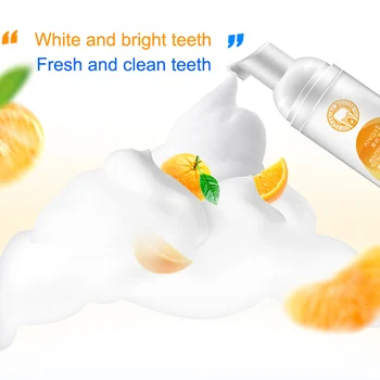 60ml Võimas Hammaste Valgendamine Vaht Toothpast suuhooldusvahendid Eemalda Plekk Hambaravi Valgendi Hammaste Valgendamiseks Orange Lõhn suuhügieen