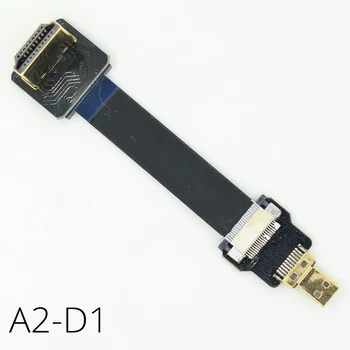 A2-D FPV Üles Painutatud 90 Kraadi HDMI Type A Male Mikro-HDMI (tüüp D Küünarnuki HDTV FPC Lame Kaabel Multicopter Õhust Fotograafia