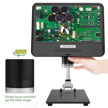 AD208 8.5-Tolline LCD Ekraan 5X-1200X Digital Microscope 1280 * 800 Reguleeritav 1080P Ulatub Keevitus Tööriist