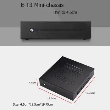 ALLOYSEED E-T3 Mini-ITX Case Ultra Slim 0.8 mm SECC Lauaarvuti PC Šassii Juhtudel HTPC Puhul Toetuse Wall Mount