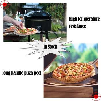 Alumiinium 9 Tolline Pizza Koorega Kühvel Pika Puidust Käepide Kook Kühveldada Pizza Tõstja Vahend, Küpsetamine, Tööriistad 66cm Pikkus Kuum