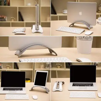 Alumiinium ruumisäästlik Sülearvuti Vertikaalne Seista Desktop Püstitatud Omanik MacBook Pro Õhu Võrkkest 3tk Silikageel Pad Saadaval