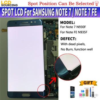 AMOLED LCD Samsung Galaxy Märkus 7 LCD Ekraan Puutetundlik Digitizer Assamblee Samsung lisa 7 FE lcd Asendada Defekt ekraan