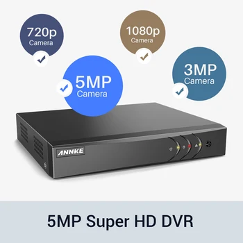 ANNKE 16CH 2MP HD Video Surveillance System, H. 265+ 5in1 5MP Lite DVR 16X 1080P Dome Väljas Ilmastikukindel CCTV turvakaamerad