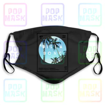 Anti Saastuse Mask Rip Curl Must Laine Palmi Puud Logo Surfer Graafiline Mehed Vahetatav Filter Anti-PM2.5