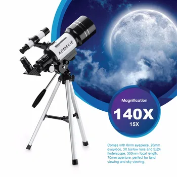 AOMEKIE 30070 Astronoomilise Teleskoobi Telefoni Omanik Kompaktne Statiiv 15-140X Kuu Vaadates Monocular jaoks Kid Algaja