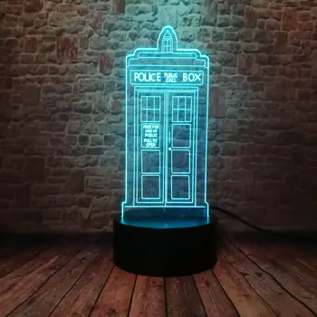 Arst, kes Figuras 3D Nightlight LED 7 Värvi Muutmine Kerge Tardis Mudel Flash Mänguasjad Decor