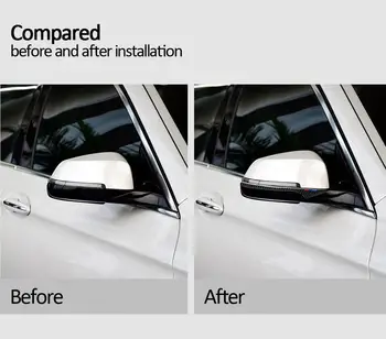 Auto kokkupõrke-Riba Tõsi, süsinikkiust Rearview Mirror Anti-Rub Protector Kleebis BMW 5 Seeria 5GT E60 F07 F10 F01