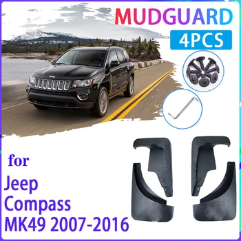Auto Muda Klapid eest Jeep Compass 2007~2016 MK49 2008 2009 2010 2012 Mudguard Splash Valvurid Fender Mudflaps Auto Tarvikud