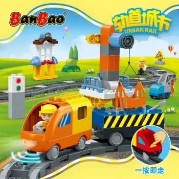BanBao 9726 technic sarja Suurte osakeste linna rong inseneri Marmor käivitada Elektrilised ehitusplokid Lastele, Mänguasjad, Kingitused