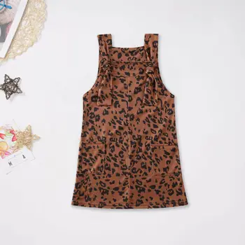 Beebi Tüdrukute Riided Tunked Väikelapse Lapsed strappy Leopard Rinnatüki Kleit Traksid Seelikud tasku vabaaja suvel Varustus 1-6Y