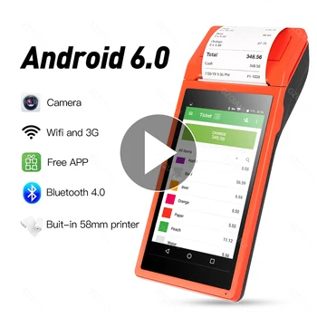 Bluetooth-Android Terminali Wifi Traadita Sisseehitatud termoprinteri 58mm Kaamerat vöötkoodi PDA seade GZPDA03