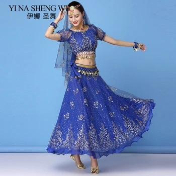 Bollywood Kleit, Kostüüm Naistele India Tantsu Set Kõhutants Sari Riided Kõht Etendus Riided Sifonki Tants Määra Uus