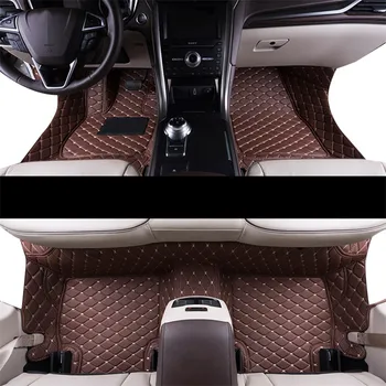 Car styling, tarvikud, vastupidav luksus kiudaineid nahk auto põrandamatid ford fusion, mondeo mk4 mk5 2007-2020