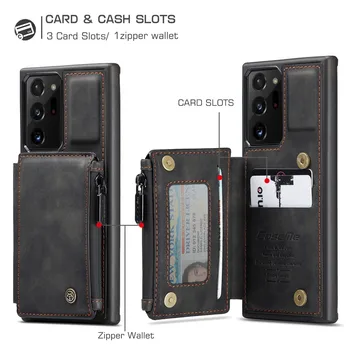 CaseMe Retro Tagasi Case For Samsung Galaxy Note 20 Ultra S20 5G Naha Puhul Card Slots Lukuga Rahakott Tagasi Juhul Seista tagakaas