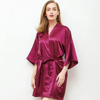 Daeyard Silk Satin Rüü Naiste Sexy Tahke Lühike Kimono Buduaar Rüü Pruut Pruutneitsi Kaste Kleit Hommikumantel Nightie Homewear