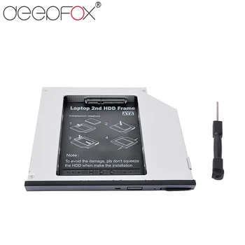 DeepFox Alumiinium Optibay 2nd HDD Caddy 9.5 mm SATA 3.0 Kõvaketas Kasti Korpuses DVD Adapter 2.5 SSD 2TB Dell E6400